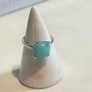 925 Silver Ring with Blue Stone Size 7